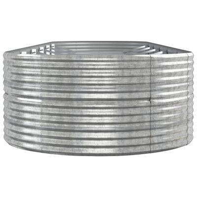 vidaXL Odlingslåda pulverlackerat stål 510x140x68 cm silver