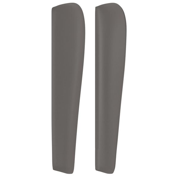 vidaXL S&auml;nggavel med kanter gr&aring; 147x23x118/128 cm konstl&auml;der