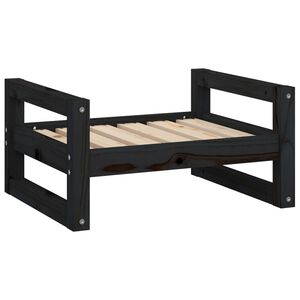 vidaXL Hundb&auml;dd svart 55,5x45,5x28 massiv furu