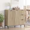 vidaXL Sideboard med l&aring;da Sonoma-ek 89,5 x 33 x 82 cm Konstruerat tr&auml;