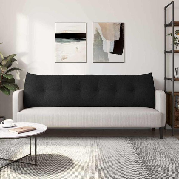 vidaXL Ryggkudde Svart 180 x 24 x 50 cm tyg