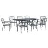 vidaXL Tr&auml;dg&aring;rdsm&ouml;belset 9 pcs Antracit 212 x 90 x 76 cm N&auml;t och St&aring;l