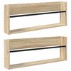 vidaXL Tidningshylla 2 st Sonoma-ek 80 x 12 x 30 cm Konstruerat tr&auml;