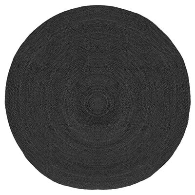 LABEL51 Matta Jute rund 180x180 cm XXL svart