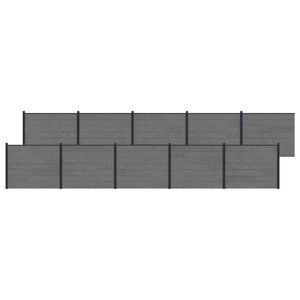 vidaXL St&auml;ngselpanel 10 pcs WPC och aluminium Gr&aring;