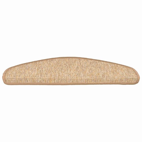 vidaXL Trappmattor 15 st 65x21x4 cm ljusbruna halvrunda stora