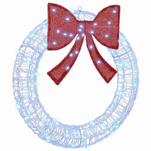 vidaXL Krans med 60 LED-lampor Bl&aring; 76 x 8.5 x 76 cm Akryl