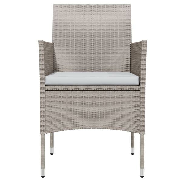 vidaXL Matgrupp f&ouml;r tr&auml;dg&aring;rden med dynor 3 delar beige och svart