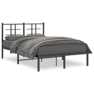 vidaXL S&auml;ngram med huvudgavel metall svart 120x190 cm