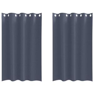 vidaXL M&ouml;rkl&auml;ggningsgardiner med Ringar 2 pcs Antracit 175 x 140 cm
