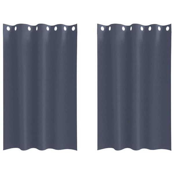 vidaXL M&ouml;rkl&auml;ggningsgardiner med Ringar 2 pcs Antracit 175 x 140 cm