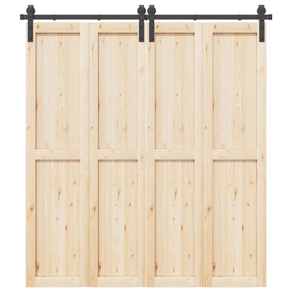 vidaXL Skjutd&ouml;rrsbeslag 200 cm st&aring;l svart