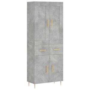 vidaXL H&ouml;gsk&aring;p betonggr&aring; 69,5x34x180 cm konstruerat tr&auml;