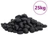 vidaXL Polerad sm&aring;sten 25 kg svart 2-5 cm