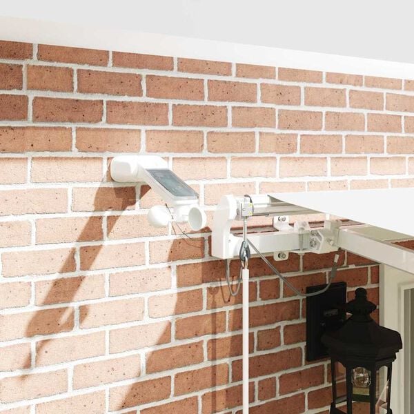 vidaXL Utf&auml;llbar markis Vit 400 &times; 300 cm Polyester och metall