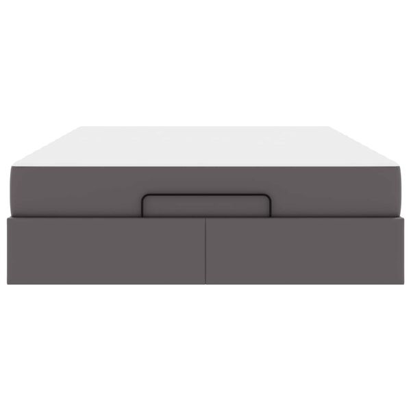 vidaXL S&auml;ngram med madrass med madrass 2 pcs Gr&aring; PVC