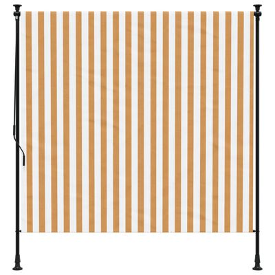 vidaXL Rullgardin utomhus orange och vit 150x270 cm tyg&stål