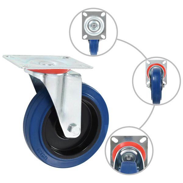 vidaXL L&auml;nkhjul 4 st 125 mm