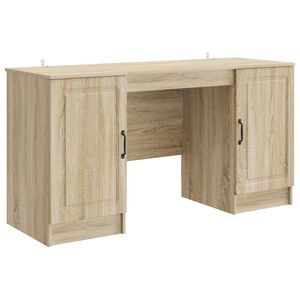 vidaXL Skrivbord Sonoma-ek 142,5 x 50 x 75 cm Konstruerat tr&auml;