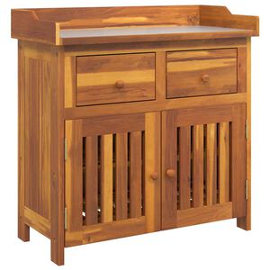 vidaXL Tr&auml;dg&aring;rdsskab Naturf&auml;rg 78 x 36,5 x 78 cm Massivt Akaciatr&auml;