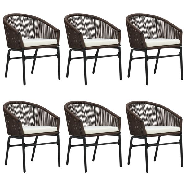 vidaXL Matgrupp f&ouml;r tr&auml;dg&aring;rden 7 delar brun