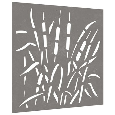 vidaXL Väggdekoration 55x55 cm rosttrögt stål gräsdesign