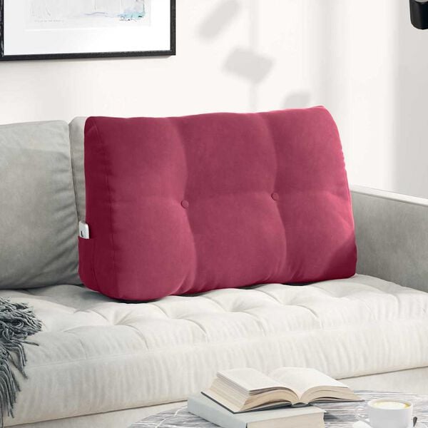 vidaXL Ryggkudde Vinr&ouml;d 80 x 24 x 50 cm Sammet