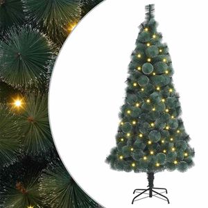vidaXL Konstgjord f&ouml;rbelyst julgran Gr&ouml;n 180 cm PET