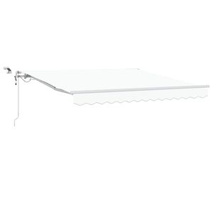 vidaXL Utf&auml;llbar markis Vit 300 x 250 cm Polyester och metall