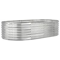 vidaXL Odlingslåda pulverlackerat stål 152x80x36 cm silver