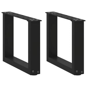 vidaXL Soffbordsben U-formade 2 st svarta 30x(30-31) cm st&aring;l