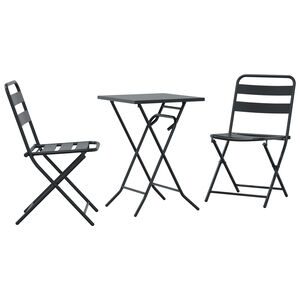 vidaXL Bistroset 3 pcs Antracit Stål