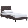 vidaXL Bed Frame without Mattress Dark Brown 90x200 cm Fabric