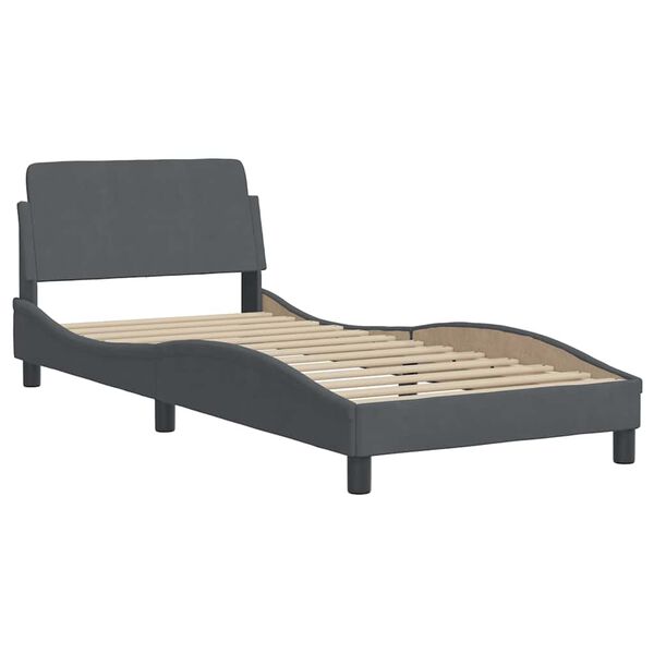 vidaXL Bed Frame "Dover" Dark Grey 90x200 cm Velvet