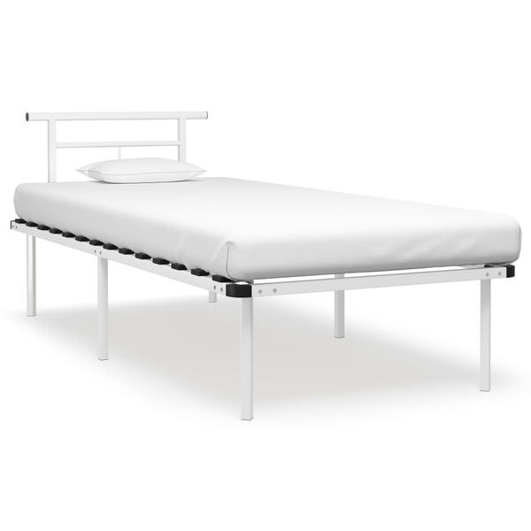 vidaXL Sängram utan madrass vit metall 90x200 cm