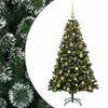 vidaXL Konstgjord julgran med kulor 120 cm 150 LED-lampor Varmvit