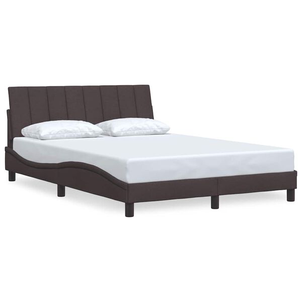 vidaXL Bed Frame without Mattress "Hanko" Dark Brown 120x200 cm Fabric
