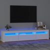 vidaXL Tv-b&auml;nk med LED-belysning vit 195x35x40 cm