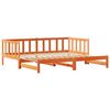 vidaXL Utdragbar Dagbädd Vaxbrun 193.5 x 184 x 66 cm Massiv furu