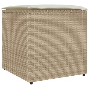 vidaXL Kuddbox med lagring Beige 50 x 50 x 50 cm konstrotting