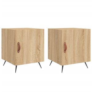 vidaXL S&auml;ngbord 2 st sonoma-ek 40x40x50 cm konstruerat tr&auml;