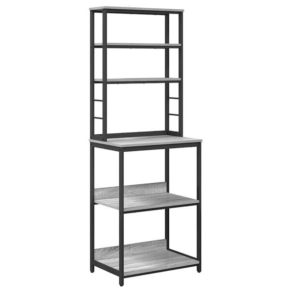 vidaXL K&ouml;ks hylla Gr&aring; Sonoma 60 x 40 x 168 cm Konstruerat tr&auml;