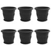 vidaXL V&auml;xtkrukor 6 pcs Svart &Oslash; 34 x 28 cm Plast