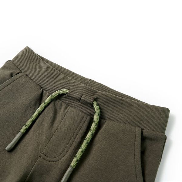 Barnshorts med snöre mörk khaki 128