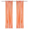 vidaXL Gardinset Randig 2 pcs Orange 140 x 225cm Polyester och Bomull