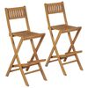 vidaXL Hopf&auml;llbara barstolar 2 st massiv teak