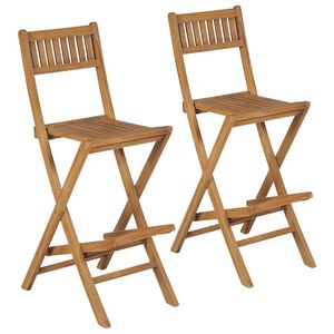 vidaXL Hopf&auml;llbara barstolar 2 st massiv teak