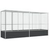 vidaXL Volj&auml;r med utbyggnad silver 418,5x107x212 cm st&aring;l