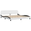vidaXL Bed Frame without Mattress "Zadar" White and Black 200x200 cm Faux Leather