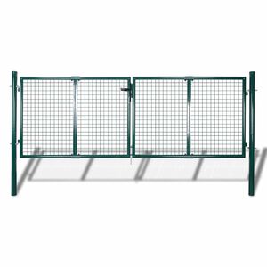 vidaXL Staketgrind st&aring;l 300x125 cm gr&ouml;n